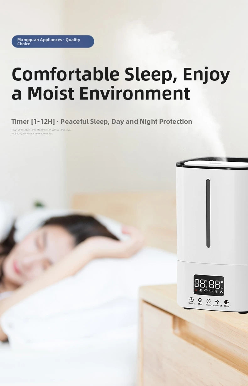 5L Humidifier With Air Purifier Top Fill Water Tank No Leak Cool Mist Humidifier With Filter Humidifier For Dry Skin and Allergies