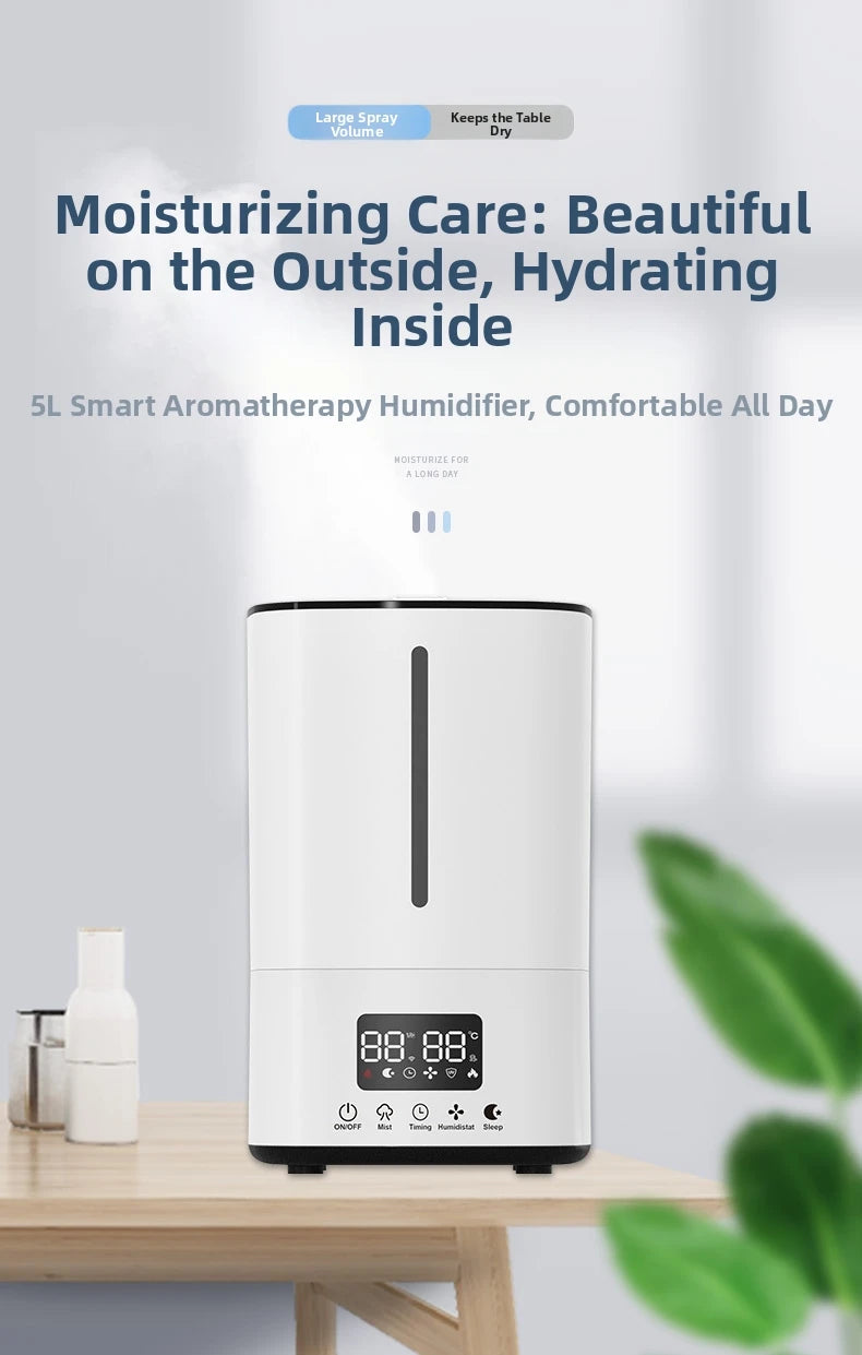 5L Humidifier With Air Purifier Top Fill Water Tank No Leak Cool Mist Humidifier With Filter Humidifier For Dry Skin and Allergies