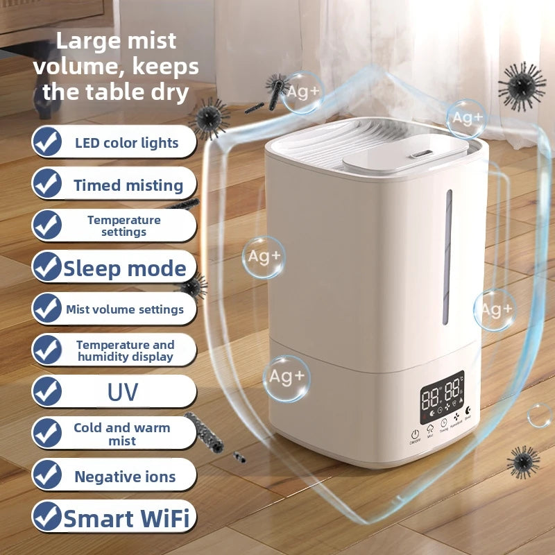 5L Humidifier With Air Purifier Top Fill Water Tank No Leak Cool Mist Humidifier With Filter Humidifier For Dry Skin and Allergies
