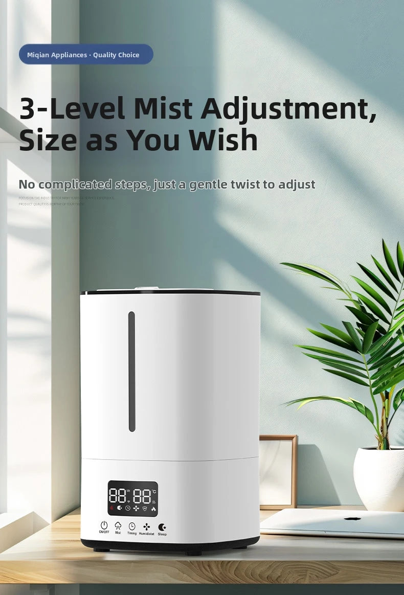 5L Humidifier With Air Purifier Top Fill Water Tank No Leak Cool Mist Humidifier With Filter Humidifier For Dry Skin and Allergies