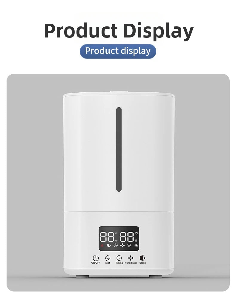 5L Humidifier With Air Purifier Top Fill Water Tank No Leak Cool Mist Humidifier With Filter Humidifier For Dry Skin and Allergies